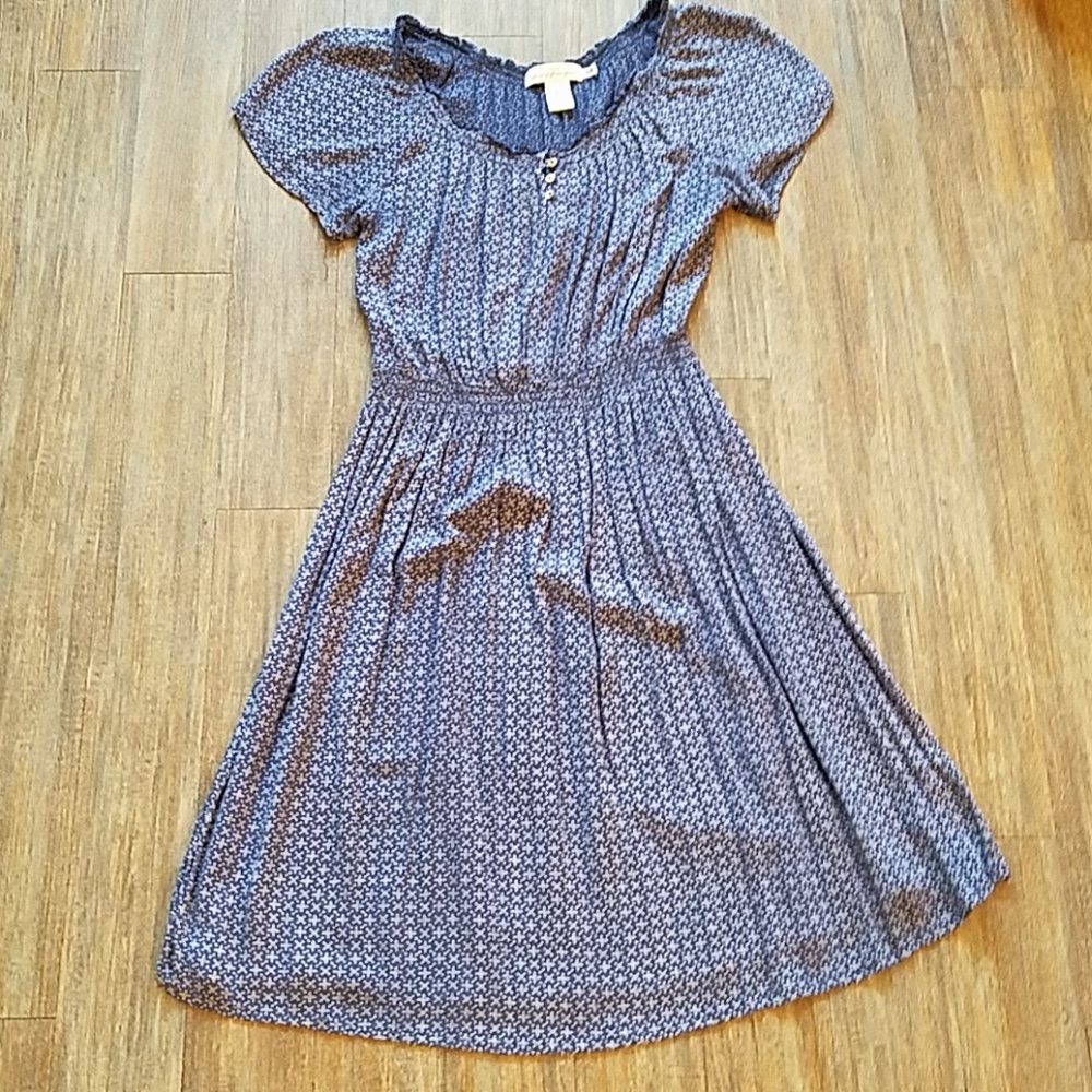 H&M Featherweight Indigo Blue Peasant Dress